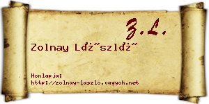 Zolnay László névjegykártya